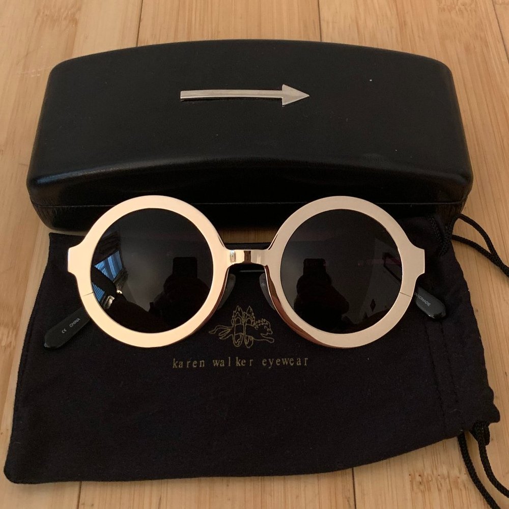 Karen Walker Metallic Round Sunglasses (NWOT)